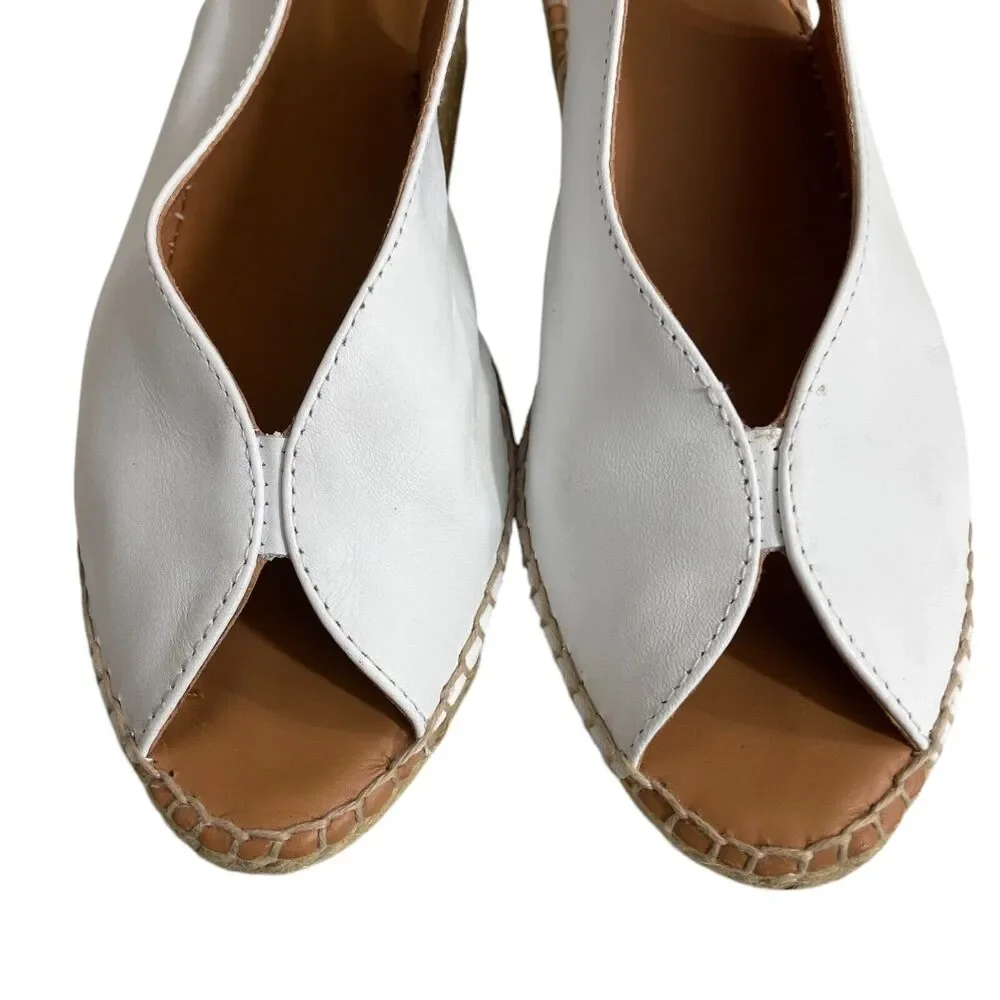 Toni Pons Original 42 (11) White Bernia-p Espadrille Wedge Leather‎ Sandal